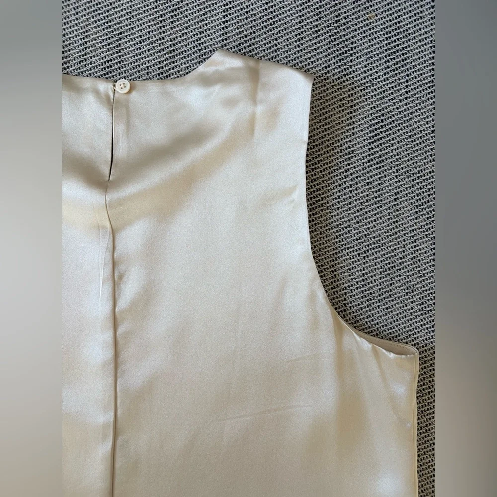 NEW Reformation Jessalyn Lace Silk Crew Neck Mini Dress Almond Ivory | size S - Picture 11 of 12
